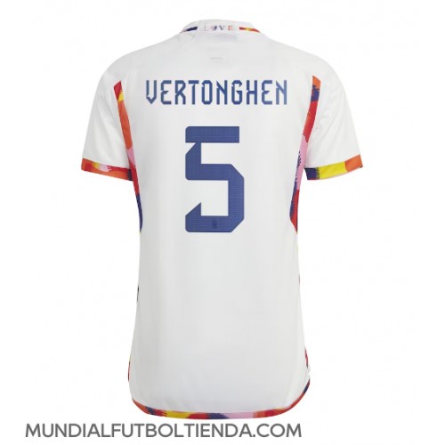 Camiseta Bélgica Jan Vertonghen #5 Segunda Equipación Replica Mundial 2022 mangas cortas